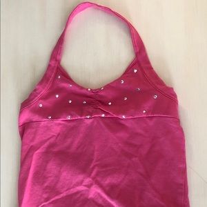 Backless pink Children’s Place tank top.
